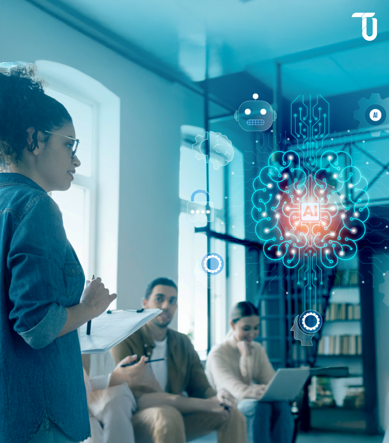 Team working with AI tools