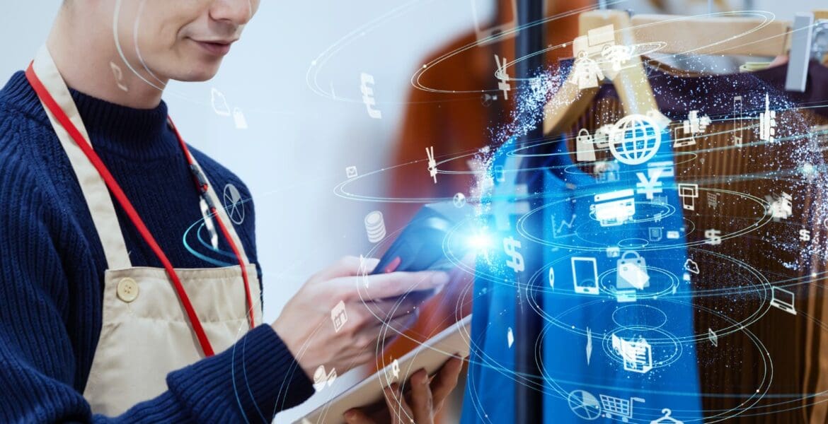 Small business owner working